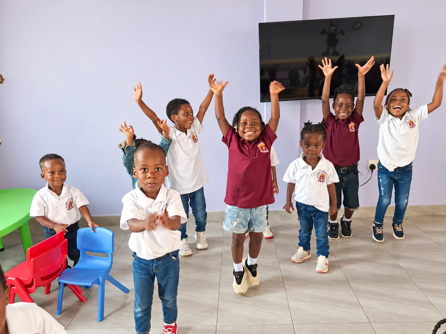 ALLSWELL Premier School learners taking part in a joyful movement activity